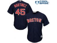 Men's Majestic Boston Red Sox #45 Pedro Martinez  Navy Blue Alternate Road Cool Base MLB Jersey