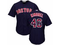 Men's Majestic Boston Red Sox #46 Craig Kimbrel Navy Blue Team Logo Fashion Cool Base MLB Jersey