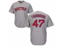 Men's Majestic Boston Red Sox #47 Tyler Thornburg Grey Road Cool Base MLB Jersey