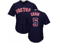 Men's Majestic Boston Red Sox #5 Allen Craig Navy Blue Team Logo Fashion Cool Base MLB Jersey