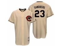 Men's Majestic Chicago Cubs #23 Ryne Sandberg Cream Cooperstown Throwback MLB Jersey