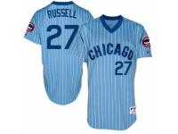 Men's Majestic Chicago Cubs #27 Addison Russell Blue Cooperstown Throwback MLB Jersey