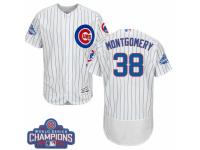 Men's Majestic Chicago Cubs #38 Mike Montgomery White Home 2016 World Series Champions Flexbase Authentic Collection MLB Jersey