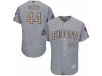 Men's Majestic Chicago Cubs #44 Anthony Rizzo Authentic Gray 2017 Gold Champion Flex Base MLB Jersey