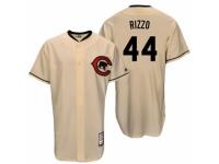 Men's Majestic Chicago Cubs #44 Anthony Rizzo Cream Cooperstown Throwback MLB Jersey