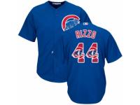 Men's Majestic Chicago Cubs #44 Anthony Rizzo Royal Blue Team Logo Fashion Cool Base MLB Jersey