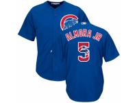 Men's Majestic Chicago Cubs #5 Albert Almora Jr Royal Blue Team Logo Fashion Cool Base MLB Jersey