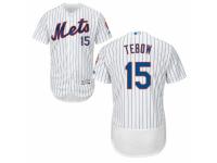 Men's Majestic New York Mets #15 Tim Tebow White Flexbase Authentic Collection MLB Jersey