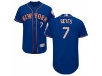 Men's Majestic New York Mets #7 Jose Reyes Royal-Gray Flexbase Authentic Collection MLB Jersey