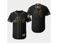 Men's Mets 2019 Black Golden Edition Robinson Cano Flex Base Stitched Jersey