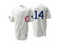 Men's Mitchell and Ness Chicago Cubs #14 Ernie Banks Cream 1969 Throwback MLB Jersey