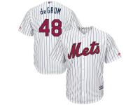 Men's New York Mets Jacob deGrom Majestic White Fashion  Stars & Stripes 2016 Independence Day  Cool Base Player Jersey