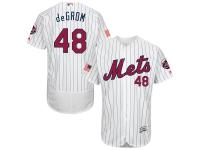 Men's New York Mets Jacob deGrom Majestic White Fashion  Stars & Stripes 2016 Independence Day  Flex Base Player Jersey