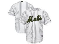 Men's New York Mets Majestic White Black 2017 Memorial Day Cool Base Team Jersey