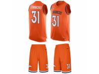 Men's Nike Denver Broncos #31 Justin Simmons Orange Tank Top Suit NFL Jersey