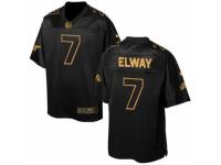 Men's Nike Denver Broncos #7 John Elway Elite Black Pro Line Gold Collection NFL Jersey