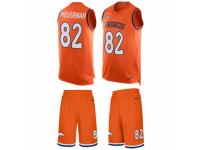 Men's Nike Denver Broncos #82 Jeff Heuerman Orange Tank Top Suit NFL Jersey