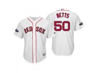 Men's Red Sox 2018 Postseason Home White Mookie Betts Cool Base Jersey