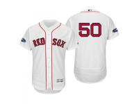 Men's Red Sox 2018 Postseason White Mookie Betts Flex Base Home Jersey