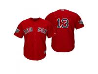 Men's Red Sox 2018 World Series Majestic Scarlet Hanley Ramirez Cool Base Player Number Jersey
