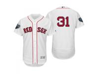 Men's Red Sox 2018 World Series Majestic White Drew Pomeranz Flex Base Jersey