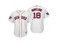 Men's Red Sox 2018 World Series Majestic White Mitch Moreland Cool Base Jersey