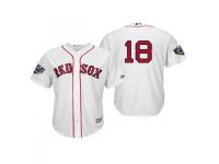 Men's Red Sox 2018 World Series Majestic White Mitch Moreland Cool Base Player Number Jersey
