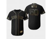 Men's Red Sox 2019 Black Golden Edition Mookie Betts Flex Base Stitched Jersey