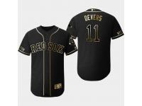 Men's Red Sox 2019 Black Golden Edition Rafael Devers Flex Base Stitched Jersey