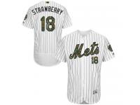 Mets #18 Darryl Strawberry White (Blue Strip) Flexbase Authentic Collection 2016 Memorial Day Stitched Baseball Jersey