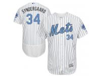 Mets #34 Noah Syndergaard White (Blue Strip) Flexbase Authentic Collection 2016 Father Day Stitched Baseball Jersey