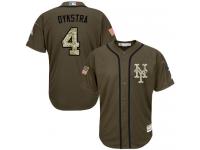 Mets #4 Lenny Dykstra Green Salute to Service Stitched Baseball Jersey