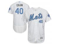 Mets #40 Bartolo Colon White (Blue Strip) Flexbase Authentic Collection 2016 Father Day Stitched Baseball Jersey