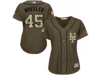 Mets #45 Zack Wheeler Green Salute to Service Women Stitched Baseball Jersey