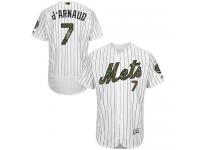 Mets #7 Travis d'Arnaud White (Blue Strip) Flexbase Authentic Collection 2016 Memorial Day Stitched Baseball Jersey