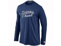 Milwaukee Brewers Long Sleeve T-Shirt Dark Blue