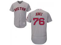MLB Boston Red Sox #76 Williams Jerez Men Grey Authentic Flexbase Collection Jersey