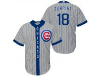 MLB Chicago Cubs #18 Ben Zobrist Men Fashion Grey Cool Base Jerseys