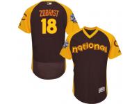 MLB Chicago Cubs #18 Ben Zobrist Men Majestic 2016 All-Star Authentic Flexbase Collection Jersey