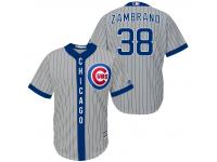 MLB Chicago Cubs #38 Carlos Zambrano Men Fashion Grey Cool Base Jerseys