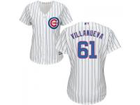 MLB Chicago Cubs #61 Christian Villanueva Women White Cool Base Jersey