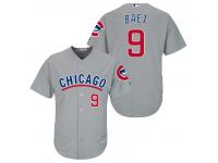 MLB Chicago Cubs #9 Javier Baez Men Fashion Cool Base Grey Jerseys