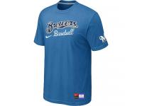 MLB Men Milwaukee Brewers Nike Practice T-Shirt - Light Blue