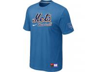 MLB Men New York Mets Nike Practice T-Shirt - Light Blue