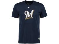 MLB Men Nike Milwaukee Brewers Nike Authentic Collection Legend Logo 1.5 Performance T-Shirt - Navy Blue