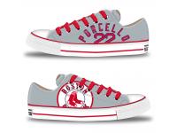 MLB Men/Women Boston Red Sox #22 Rick Porcello Gray Hand Painted Unisex Low-Top Canvas Shoes