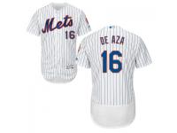 MLB New York Mets #16 Alejandro De Aza Men White Authentic Flexbase Collection Jersey