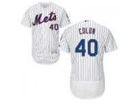 MLB New York Mets #40 Bartolo Colon Men White Authentic Flexbase Collection Jersey
