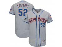 MLB New York Mets #52 Yoenis Cespedes Men Majestic 2016 All-Star Authentic Flexbase Collection Jersey - Gray