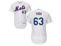 MLB New York Mets #63 Gabriel Ynoa Men White Authentic Flexbase Collection Jersey